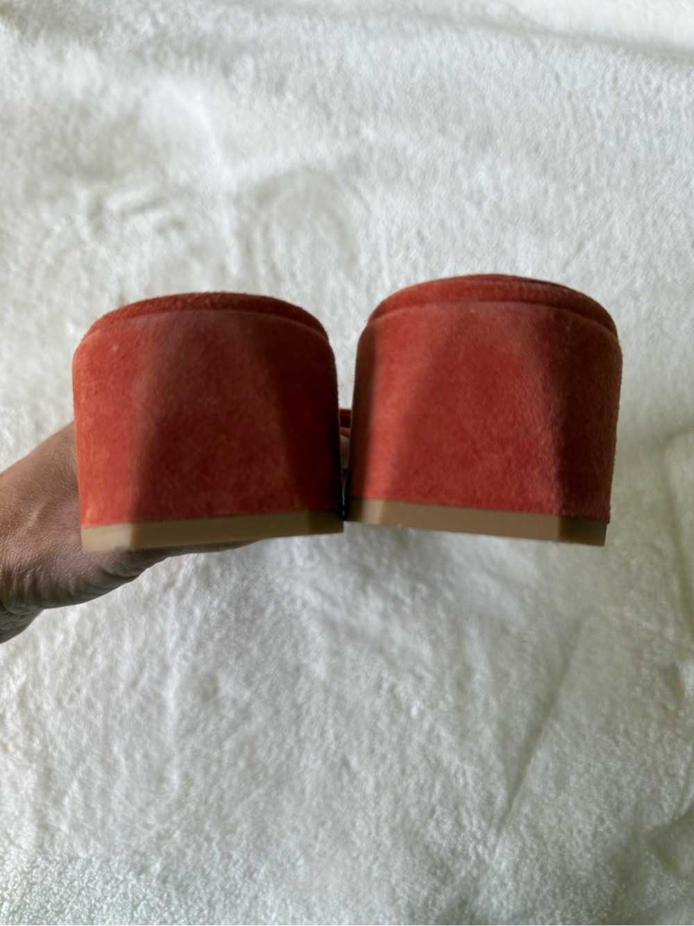 Vince Rachelle Suede Open-Toe Mule in Terracotta Orange - Picture 4 of 5